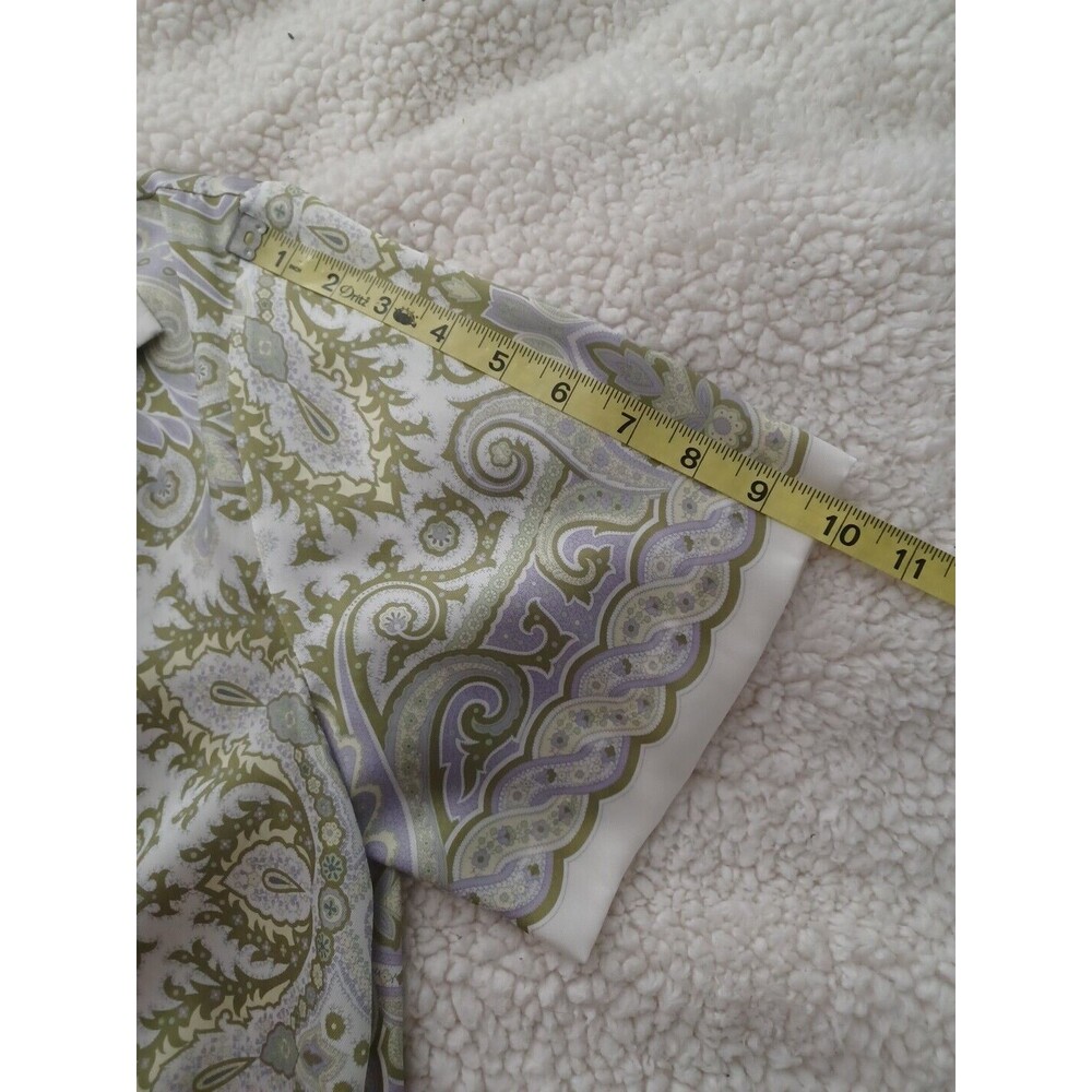 Sandro Paris Top Size 3 US 8 Beautiful floral Paisley Patterns Print Button Up - Picture 12 of 13